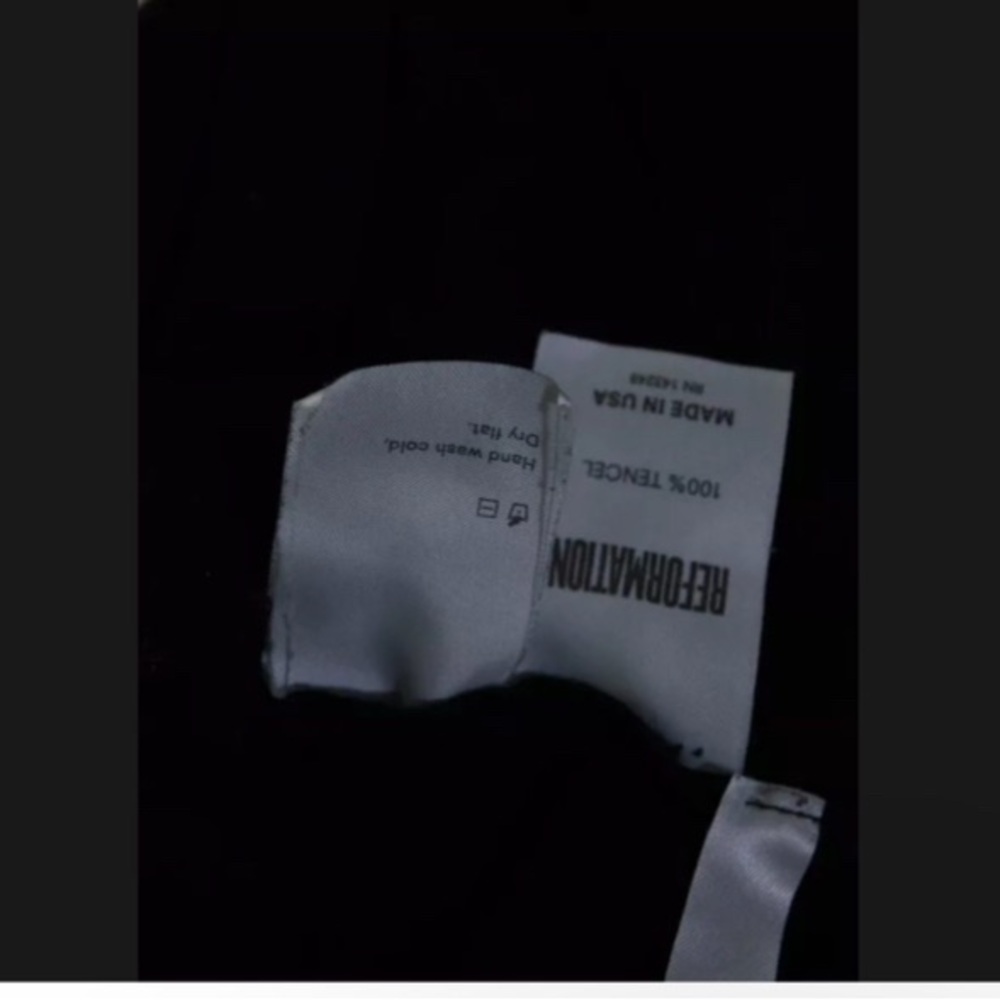 Reformation Black Cropped Top long sleeve small preloved thin lightweight - Picture 10 of 11